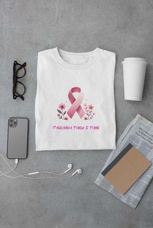 Breast Cancer Awareness T-Shirt, Supportive Tee, Gift for Her, Pink Ribbon Shirt, Advocacy Apparel