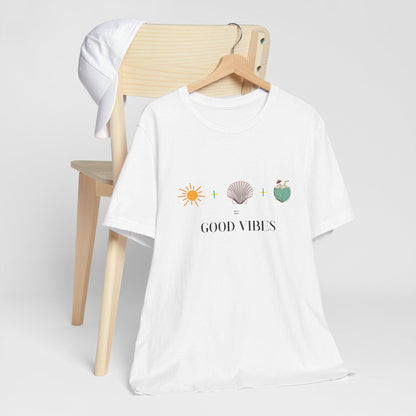 Good Vibes Unisex Tee | Beach Lover T-Shirt, Summer Essentials, Gift for Friends, Casual Wear, Eco-Friendly Fashion