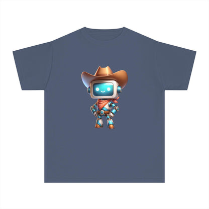 Cowboy Robot Youth Tee, Fun Kids T-Shirt, Cute Graphic Tee, Birthday Gift, Casual Wear, Summer Outfit, Screen Print Design, Back to School