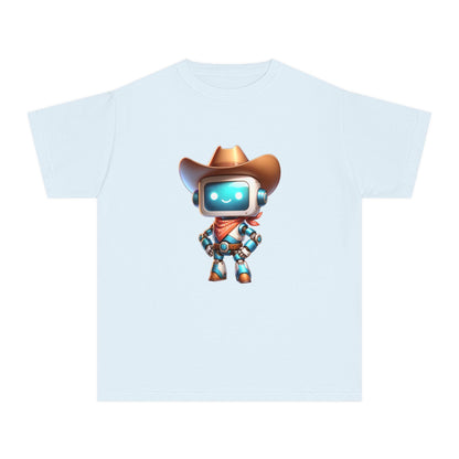 Cowboy Robot Youth Tee, Fun Kids T-Shirt, Cute Graphic Tee, Birthday Gift, Casual Wear, Summer Outfit, Screen Print Design, Back to School