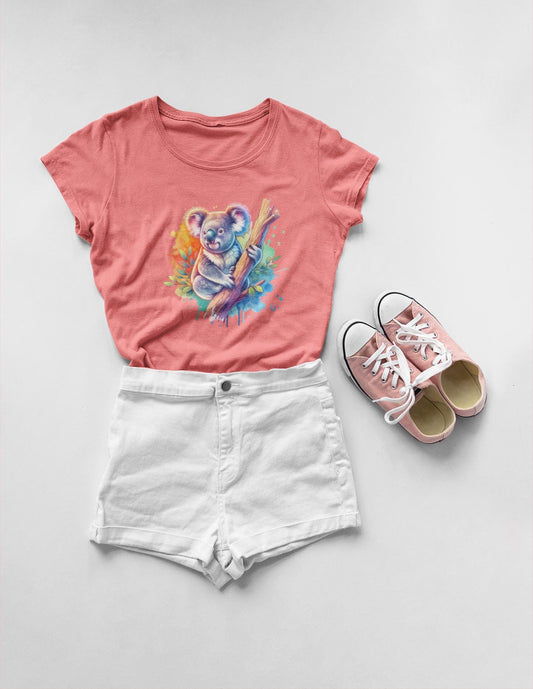 Children's Colorful Koala Tee, Fun Kids T-Shirt, Animal Tee, Gift for Nature Lovers, Birthday Present, Great Gift for Boys and Girls