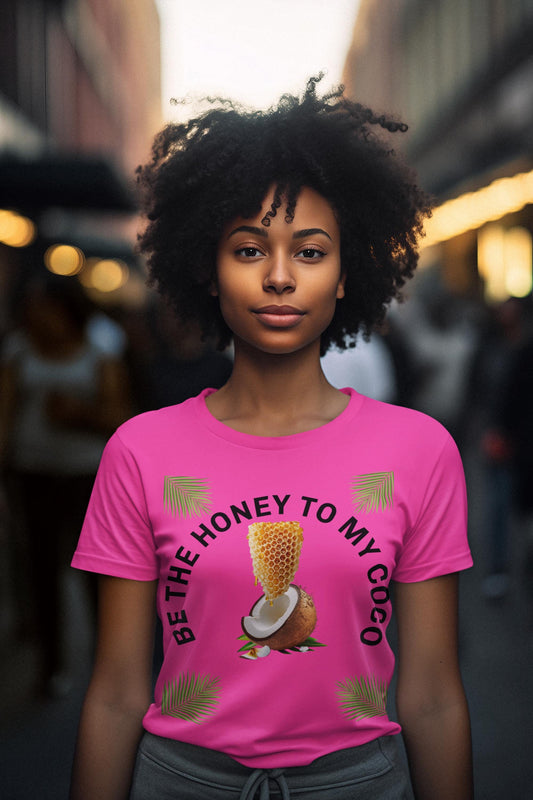 Honey to My Coco Tee | Short Sleeve T-Shirt | Beach Vibes, Casual Wear, Summer Outfit, Gift for Friends, Tropical Style, Fun Flirty Tee