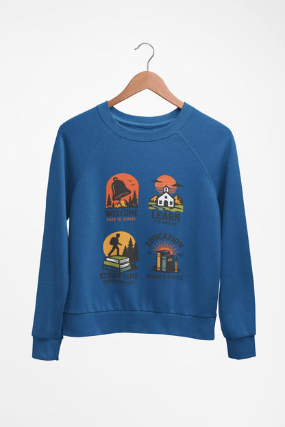 Kids Inspiring Sweatshirt - Welcome, Learn, Study Time, Fun Sweatshirt, Classroom Style, Back to School, Gift for Boy & Girl Back to School