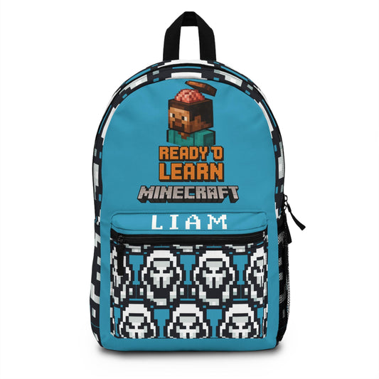 Minecraft Inspired Backpack, Personalized School Bag for Elementary & Middle School Kid, Custom Name Bag for Gamer Enthusiast Back-to-School