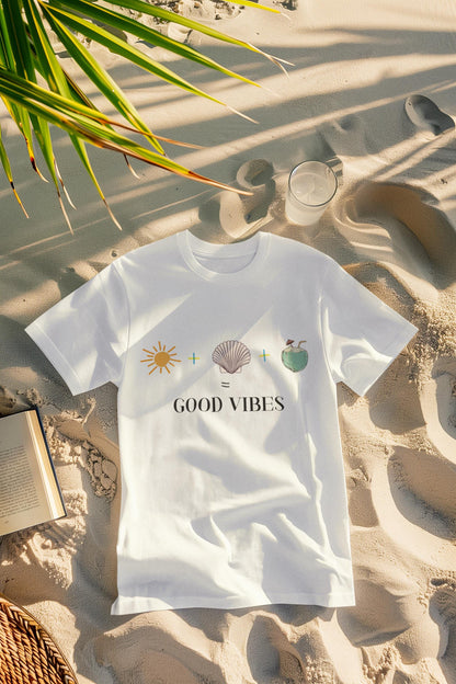 Good Vibes Unisex Tee | Beach Lover T-Shirt, Summer Essentials, Gift for Friends, Casual Wear, Eco-Friendly Fashion