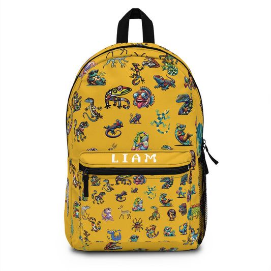 Animal Print Kids Backpack, Personalized School Bag for Elementary & Middle School Kids, Custom Name Bag for Gamer Enthusiast Back-to-School