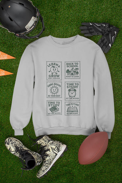 Youth Motivational Crewneck Sweatshirt, Back to School Gift, Study Motivation Apparel, Positive Quotes Sweatshirt, Comfortable Kids