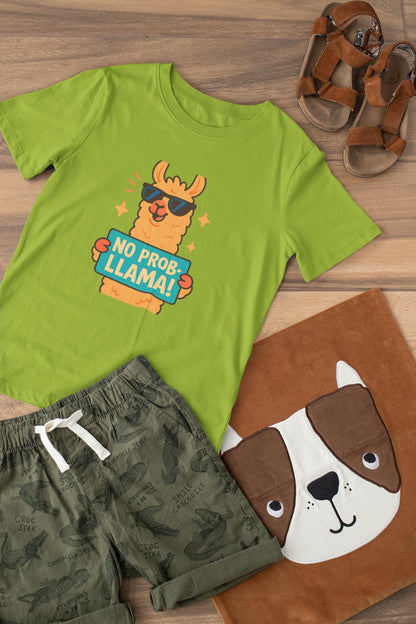 Kids Llama T-Shirt - Fun Cotton Tee for Playful Children, Birthday Parties, Summer Outfits, Casual Animal Lovers Tee, Back to School Apparel