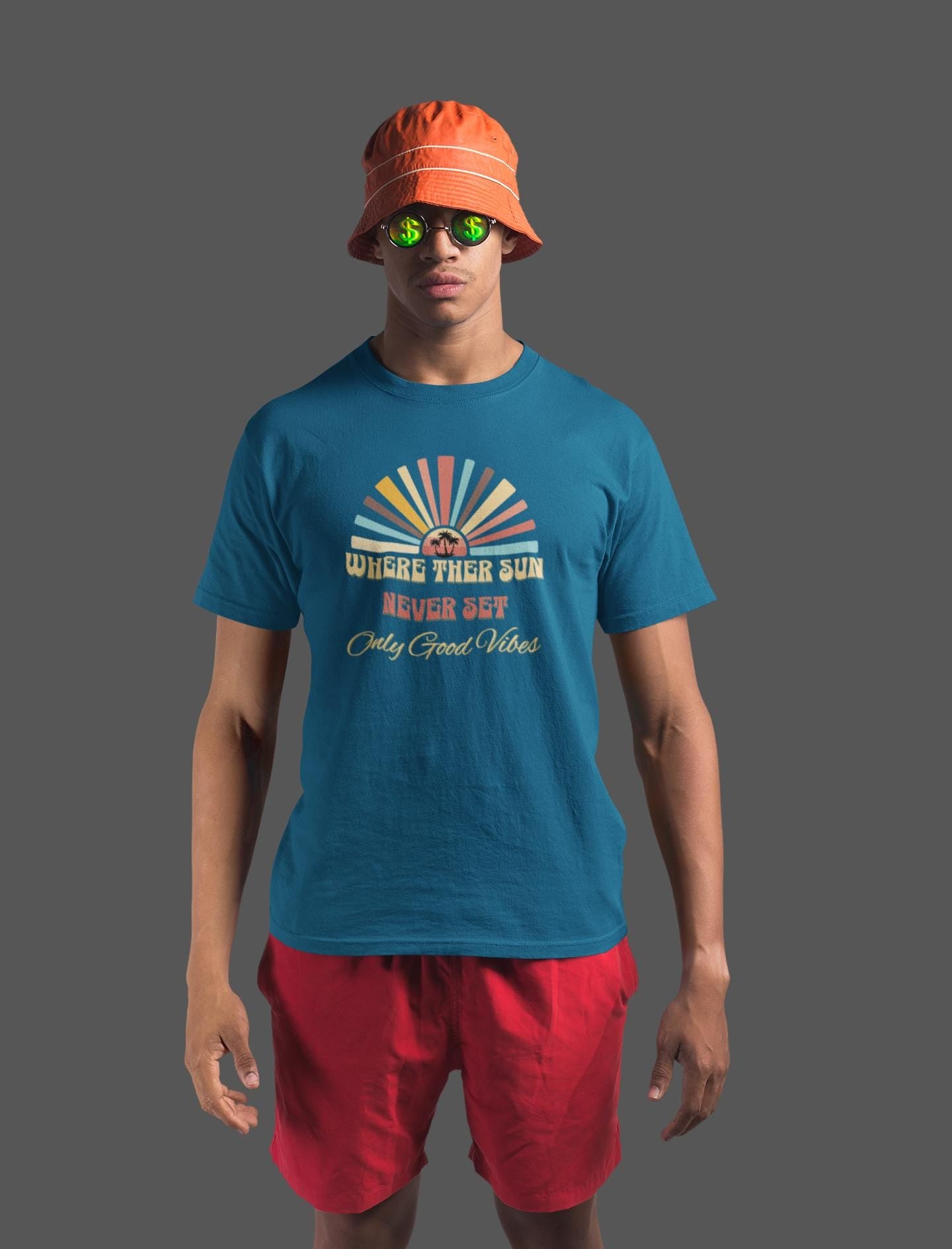 Sunshine Shirt, Summer Vibe Shirt, Everyday Comfort Colors, Only Good Vibes, Retro Sunset Rays Shirt, Weekend Style To, Unisex Casual Wear