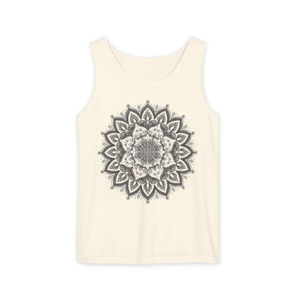 Mandala Graphic Tank Top, Meditation Spiritual Top, Neodiverse Astro Celestial Neo-Soul Top, Active Yoga Enthusiast Top, Hippie Minimalist,