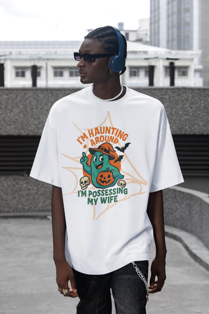 Spooky Humor T-Shirt, Halloween Tee, Ghost Graphic Shirt, Funny Couple Shirt, Haunting Apparel, Halloween Couple Cheating Meme T-Shirt