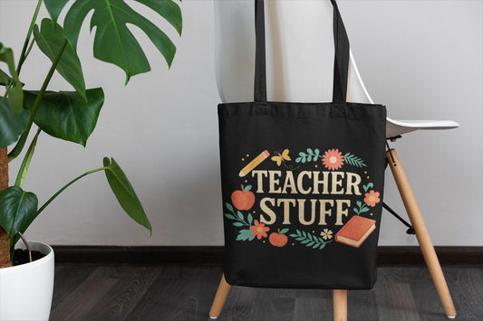 Teacher Stuff Tote Bag - Perfect Gift for Educators, Back to School, Classroom Essentials, Teacher Appreciation, Eco-Friendly Bag