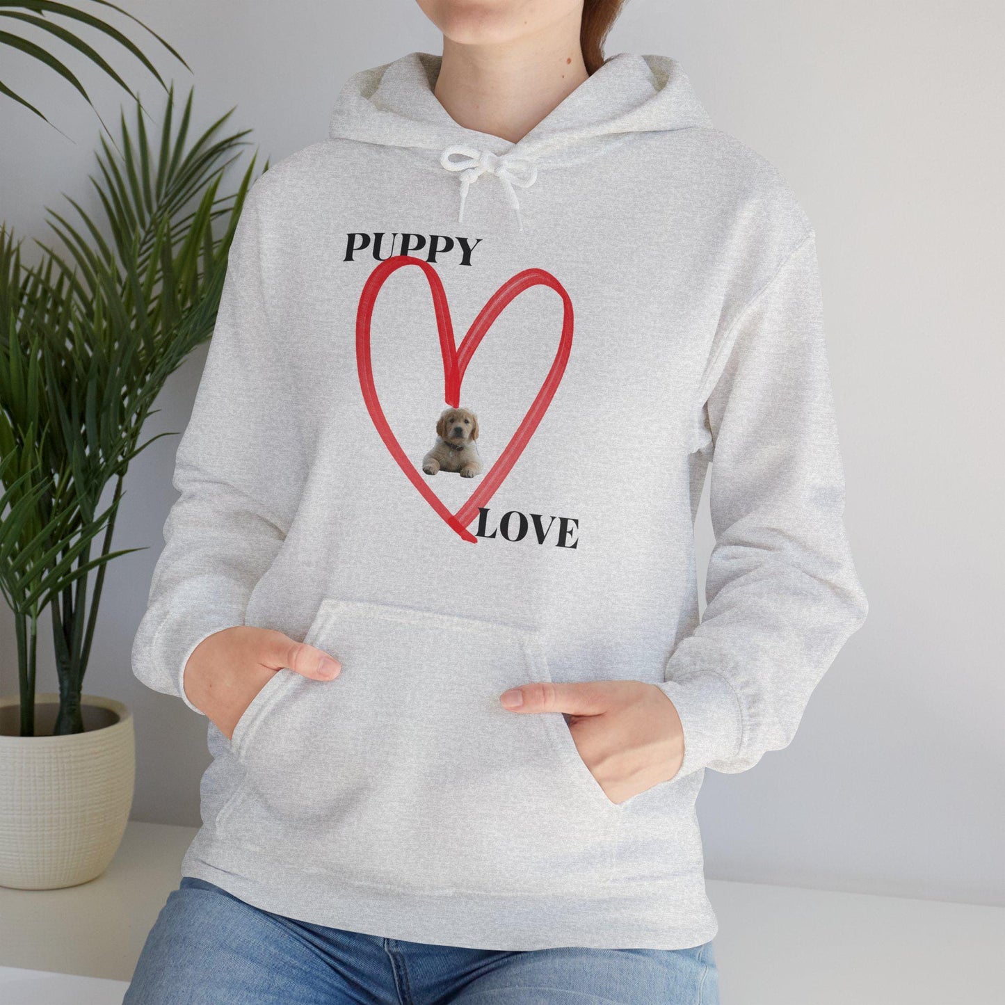 Puppy Love Hoodie, Cozy Pet Sweatshirt, Dog Lover Gift, Unisex Hoodie, Animal Apparel, Cute Dog Clothing