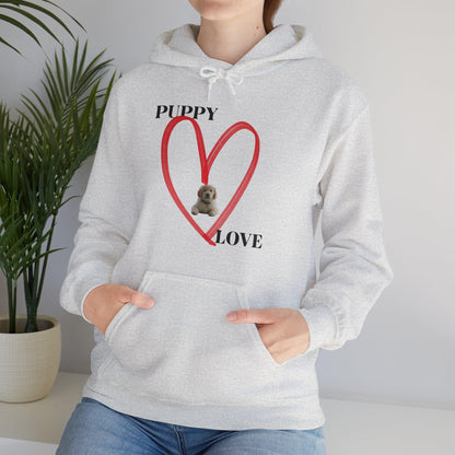 Puppy Love Hoodie, Cozy Pet Sweatshirt, Dog Lover Gift, Unisex Hoodie, Animal Apparel, Cute Dog Clothing