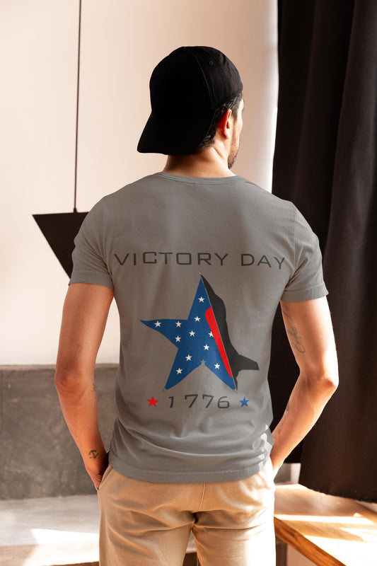 Victory Day Unisex Tee, Casual T-Shirt, Red White Blue, USA Patriotic Shirt, 4th of July Outfit, Independence Day Gift