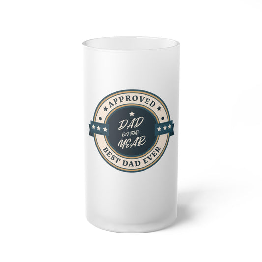 Personalized Husband Dad Grandpa Frosted Beer Mug for Dad, Best Dad Ever Gift, Funny Beer Glass, Father's Day Present, Birthday Gift for Him
