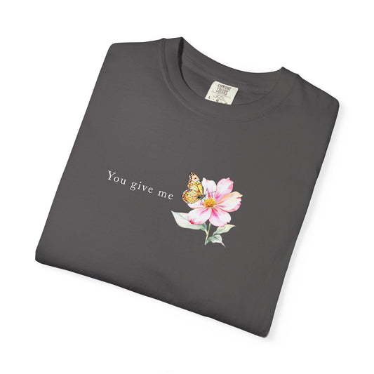 Whimsical Floral Butterfly T-Shirt, Nature Lover Shirt, Everyday Casual Tee, Gift for Her, Spring Fashion Top, Eco-friendly Apparel