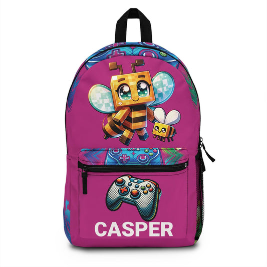 Personalized Name Gamer School Bookbag, Gaming Back to School Gear,  Game Characters School Bag for Boys & Girls, Gamer Back to School Bag