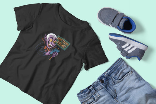 Fang-tastic Feeds Youth Tee, Halloween T-Shirt, Kids Graphic Tee, Cute Monster Shirt, Casual Wear Back to School Apparel for Boys & Girls