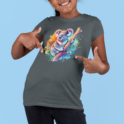 Children's Colorful Koala Tee, Fun Kids T-Shirt, Animal Tee, Gift for Nature Lovers, Birthday Present, Great Gift for Boys and Girls