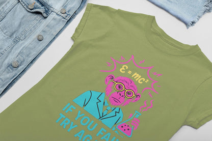 Youth Motivational Tee - 'If You Fail, Try Again'- Back to School Gift for Students, Welcome Back Tee, Back-to-School T-Shirt, Student Shirt