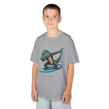 Surfing Dinosaur Kids Tee, Fun Summer Shirt, School Clothing, Back to school  Tee, Cute Animal Graphic Tee, Youth Surf Shirt, Back to School