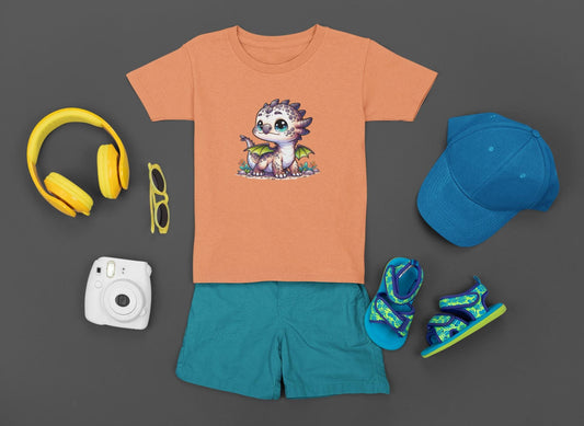 Cute Dragon Kids Tee, Fun Playful Dino T-Shirt for Boys and Girls, Birthday Gift, Dragon Lover Shirt, Everyday Back to School Wear
