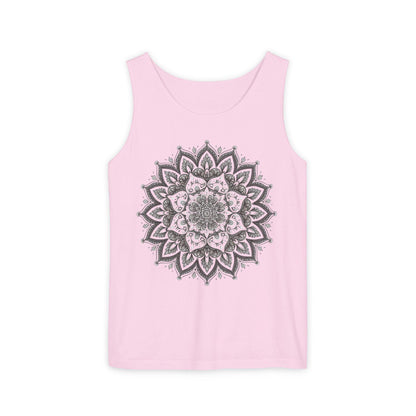 Mandala Graphic Tank Top, Meditation Spiritual Top, Neodiverse Astro Celestial Neo-Soul Top, Active Yoga Enthusiast Top, Hippie Minimalist,