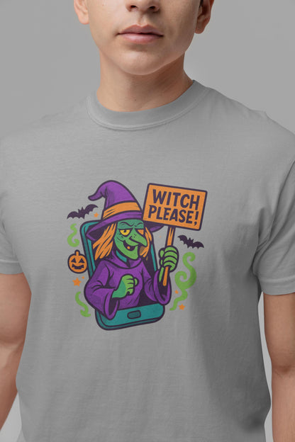 Halloween Witch Youth Tee, Spooky Trick or Treat, Kids Halloween Apparel, Witch Please Graphic Tee, Back to School Apparel for Boys & Girls
