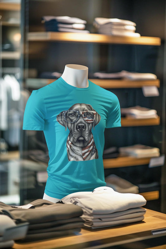 4th of July Dog T-Shirt, Men and Women Garment-Dyed Tee for July 4th, Summer BBQ, Independence Day, Red White Blue, Comfort Colors.
