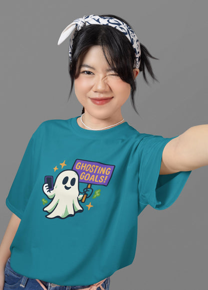 Ghosting Goals Youth Short Sleeve Tee, Fun Halloween Tee, Cute Ghost Graphic Tee, Spooky Season Apparel, Kids' Halloween Top Back to School