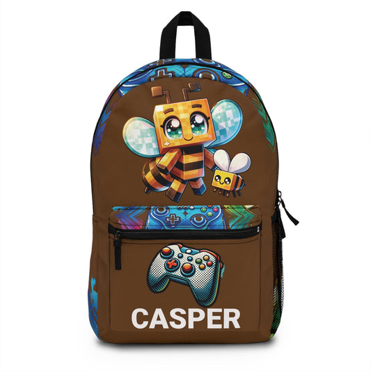 Personalized Name Gamer School Bookbag, Gaming Back to School Gear,  Game Characters School Bag for Boys & Girls, Gamer Back to School Bag
