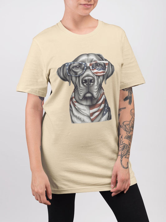 4th of July Dog T-Shirt, Men and Women Garment-Dyed Tee for July 4th, Summer BBQ, Independence Day, Red White Blue, Comfort Colors.